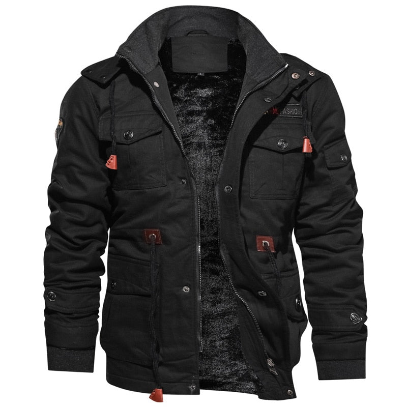 Winter Parkas Mens Casual Thick Warm Bomber Jacket Mens Outwear Fleece