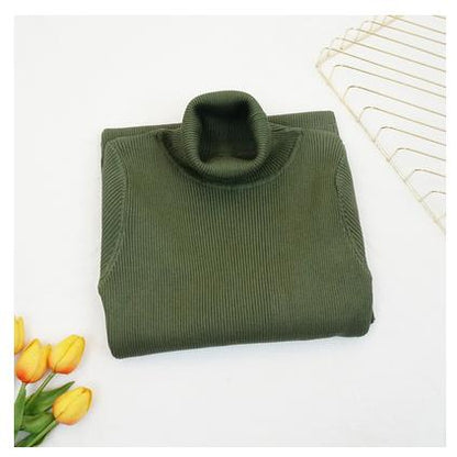 Women Knitted Dress Turtleneck Sweater Dresses Lady Slim