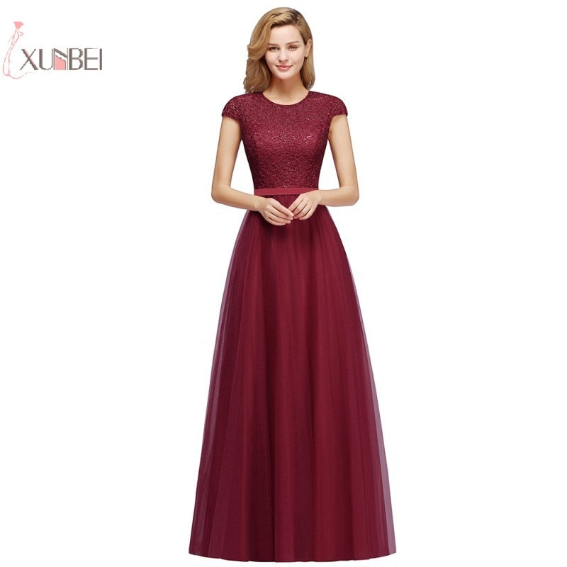 Homecoming Dresses: Tulle Long Prom Dresses With Sequins Diamonds Crystal Scoop