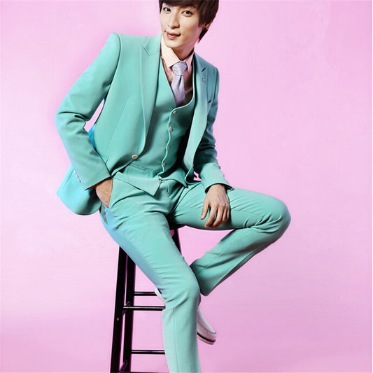 Tuxedo for Mens: Groomsmen Peak Lapel Groom Tuxedos Mint Men Suits Wedding