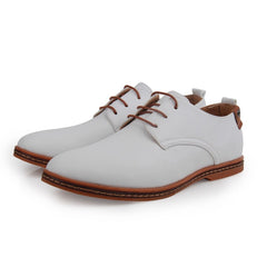 Leather Casual Men Shoes Fashion Men Flats Round Toe