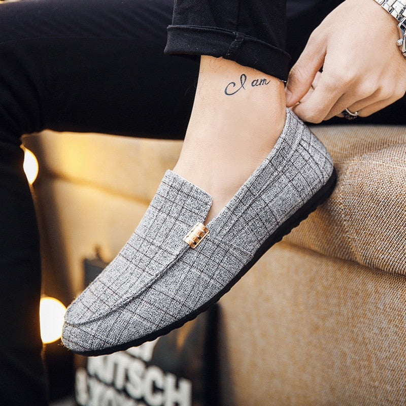 Men Casual Shoes Spring Summer Men Loafers Slip On Light Canvas