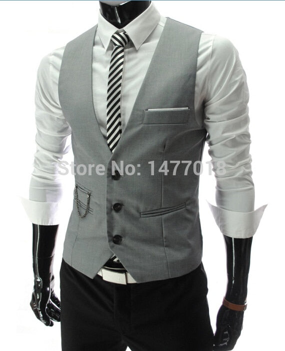 Dress Vests For Men Slim Fit Mens Suit Vest Male Waistcoat