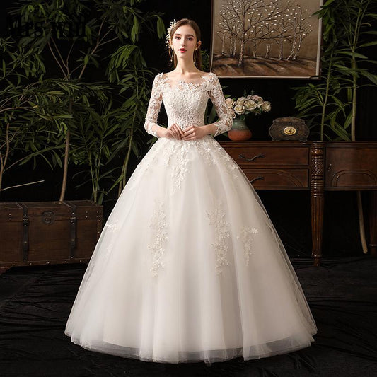 White Bridesmaid Dresses: Full Sleeve Wedding Dresses Ball Gown Wedding Gowns