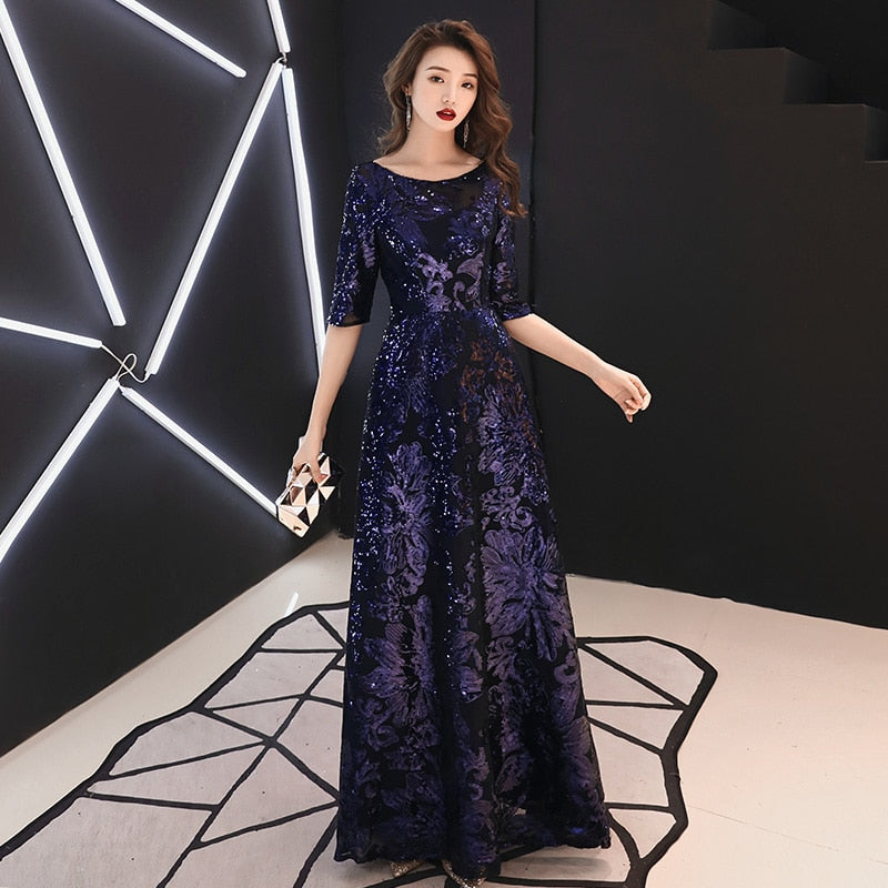 Evening wear Dresses: Elegant Sequined Evening Gowns Long Formal Evening