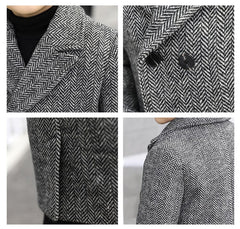 New 2018 Fashion lattice high quality Children Woolen Coat for Boys Hot Autumn Winter Fashion Buttons Kids Clothes Woolen coat