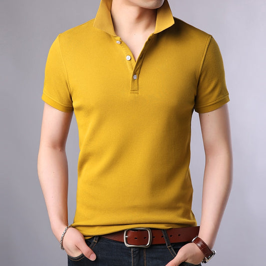 Fashion Brands Polo Shirt Men 100% Cotton Summer Slim Fit Short Sleeve