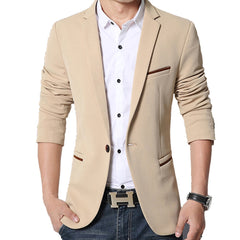 Brand Mens Casual Blazers Autumn Spring Fashion Slim Suit Jacket