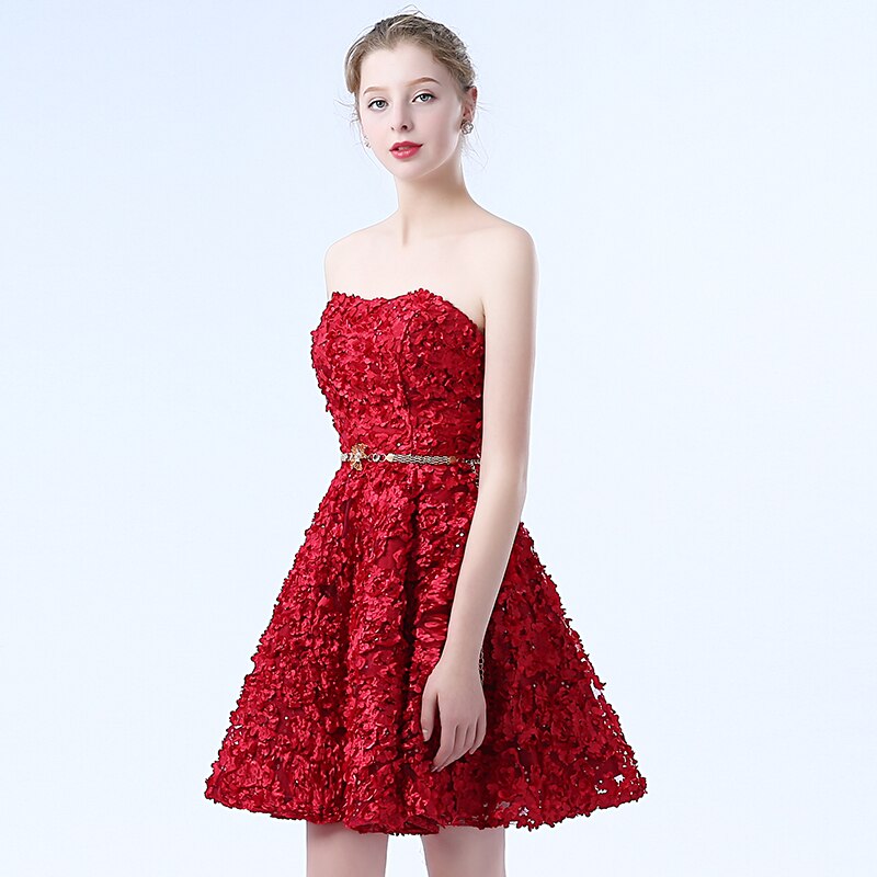 Homecoming Dresses: A-Line Sweetheart Short Prom Dresses Backless Lacing