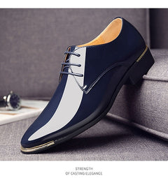 Men's Quality Patent Leather Shoes White Wedding Shoes