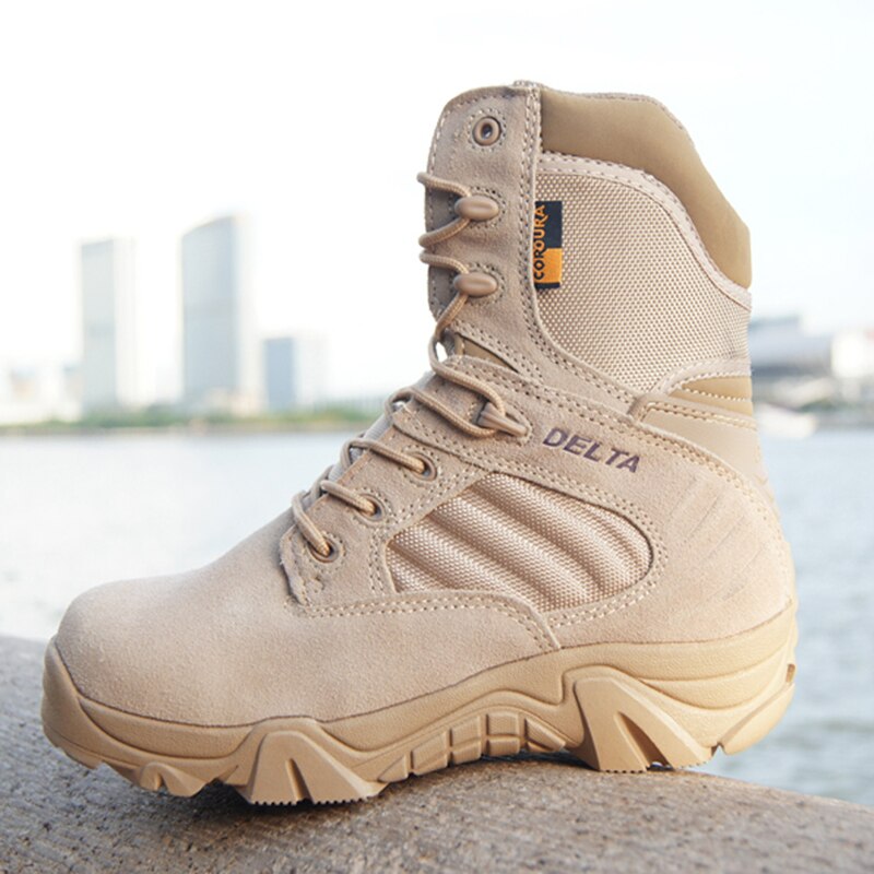 Spring Men Military Boots Genuine Cow Leather Waterproof Tactical Desert