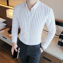 Business Men Shirt Brand Fashion Long Sleeve Dress Shirt for Men