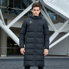 Men Winter Jacket Long Solid Sports Training Coat Male Overcoat Outerwear