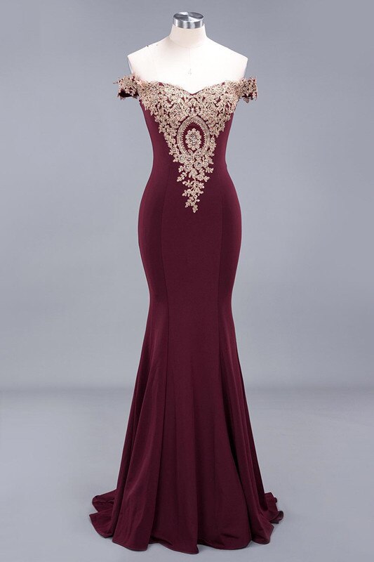 Burgundy Lace Mermaid Prom Dresses Long Sexy Open Back Cap Sleeve