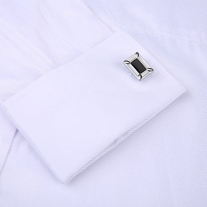 Men French Cuff Dress Shirt White Long Sleeve Casual Buttons Shirt