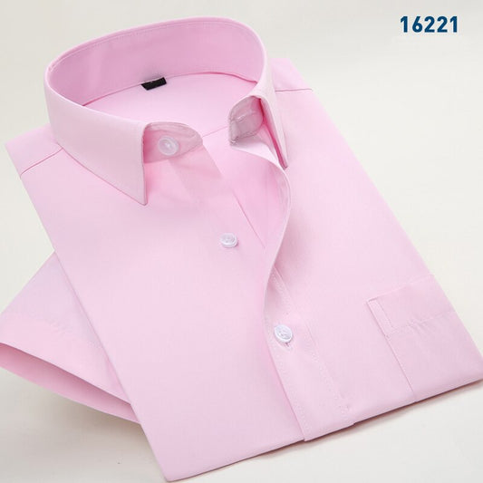 Men Fashion Clothing Solid Color Twill Shirts Men Business Formal Dress Shirts