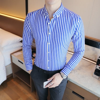 Business Men Shirt Brand Fashion Long Sleeve Dress Shirt for Men