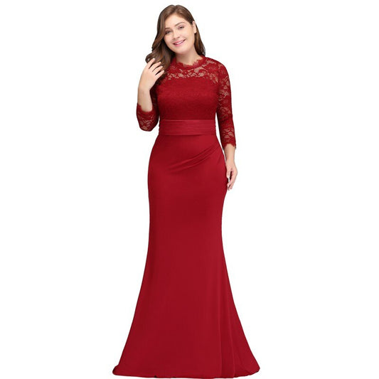 Homecoming Dresses: Mermaid Lace Long Prom Dresses Red Royal Blue Prom Gown