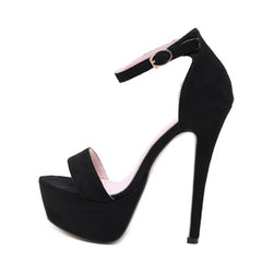 Strap Women Sandals Thin heels Club Party Pumps Classics Black Pole Dancing Shoes Size 35-42