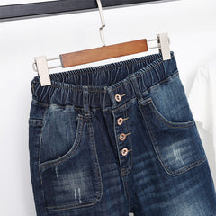 5XL High Waist Jeans Women Vintage Plus Size Jeans Femme Harem Pants Loose