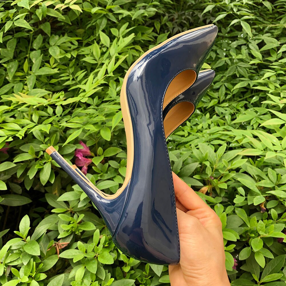 Italian Style Women Pointed Toe High Heels Gloss Patent Leather
