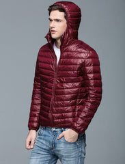 Man Winter Autumn Jacket White Duck Down Jackets Men Hooded Ultra Light