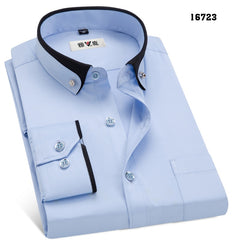 Men's Business Dress Shirts Male Formal Button-Down Collar Shirt