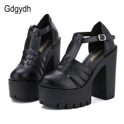 Summer Fashion High Platform Sandals Women Casual Ladies Shoes China Black