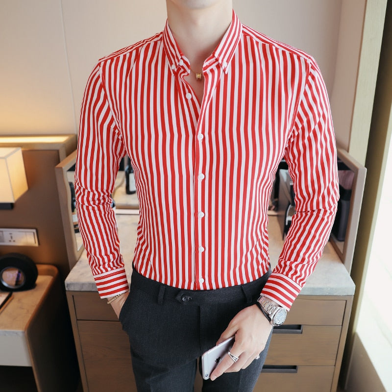 Business Men Shirt Brand Fashion Long Sleeve Dress Shirt for Men