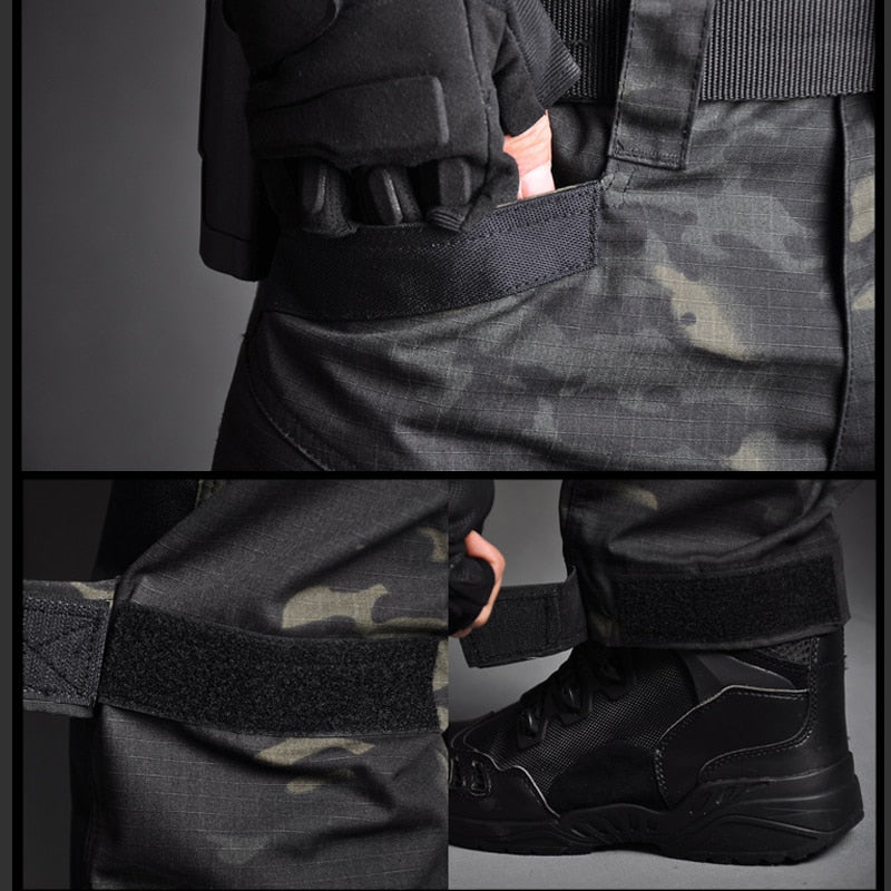 Men Jogger Tactical Pants Camouflage Military Cargo Sweatpants Loose