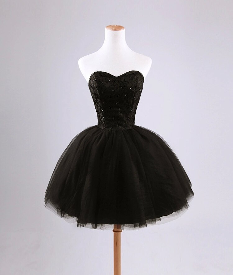 Homecoming Dresses: Women Black Wedding Party Dress Female Graduation Dance
