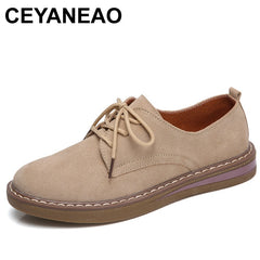 Leather women Flats oxford shoes Spring Ladies sneakers