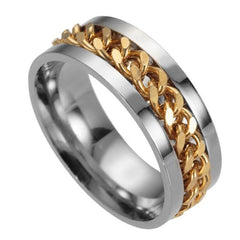 Cool Stainless Steel Rotatable Men Couple Ring High Quality Spinner Chain Rotable