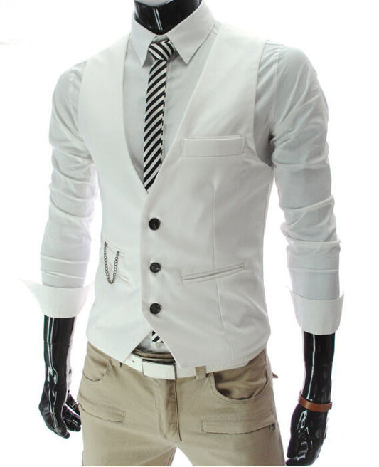 Dress Vests For Men Slim Fit Mens Suit Vest Male Waistcoat