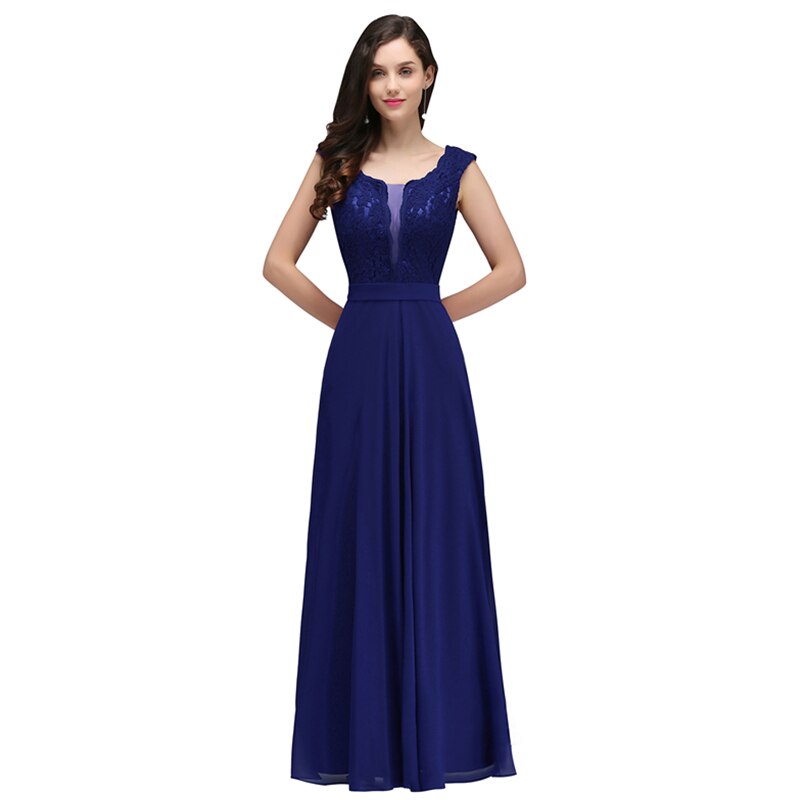 Homecoming Dresses: Long Prom Dresses Scoop Neck Lace Appliques A-Line