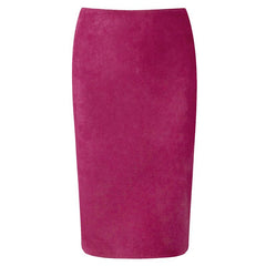 Winter Women Midi Pencil Skirt High Waist Gray Pink