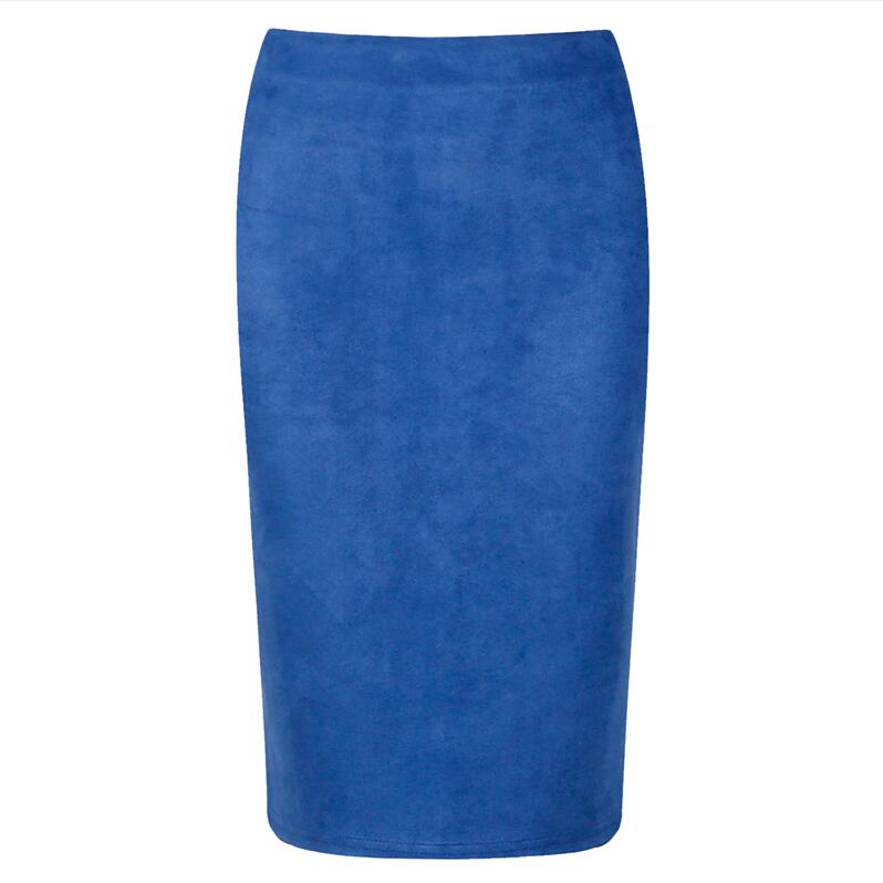 Winter Women Midi Pencil Skirt High Waist Gray Pink