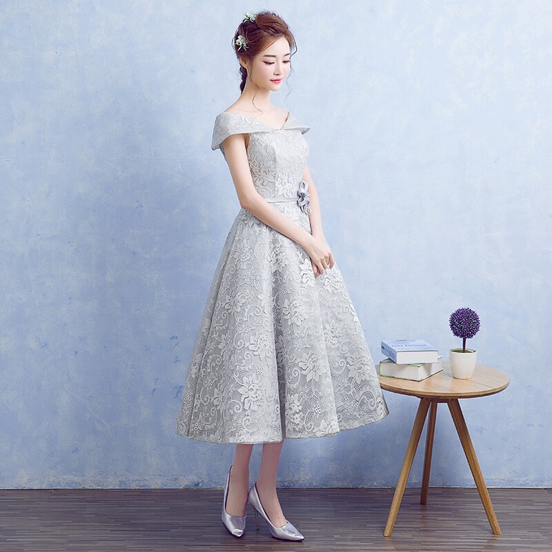 Homecoming Dresses: Prom Party Dress Evening Lace Dresses V-neck