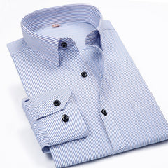 Spring Autumn Men Plaid/Striped Shirts Men