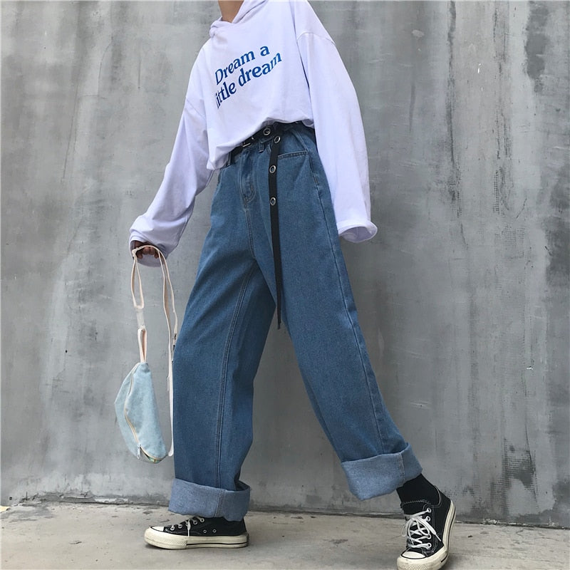 High Waist Jeans Pants Women Boyfriend Jeans For Women Harajuku Denim