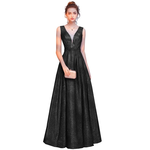 Homecoming Dresses: V Neck High Split Tulle Sleeveless Evening Gown A-Line Lace Up