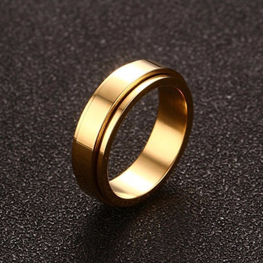 6/8mm Spinner Ring for Men Stress Release Accessory Classic Stainless