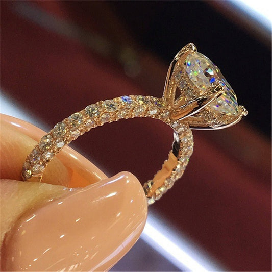 Fashion Charm Shiny Zircon Silver Color Ring Luxury