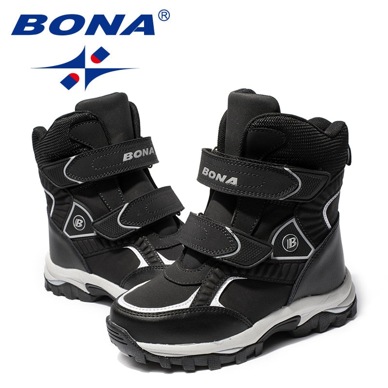 Classics Style Children Boots Hook &amp; Loop Boys Snow Boots