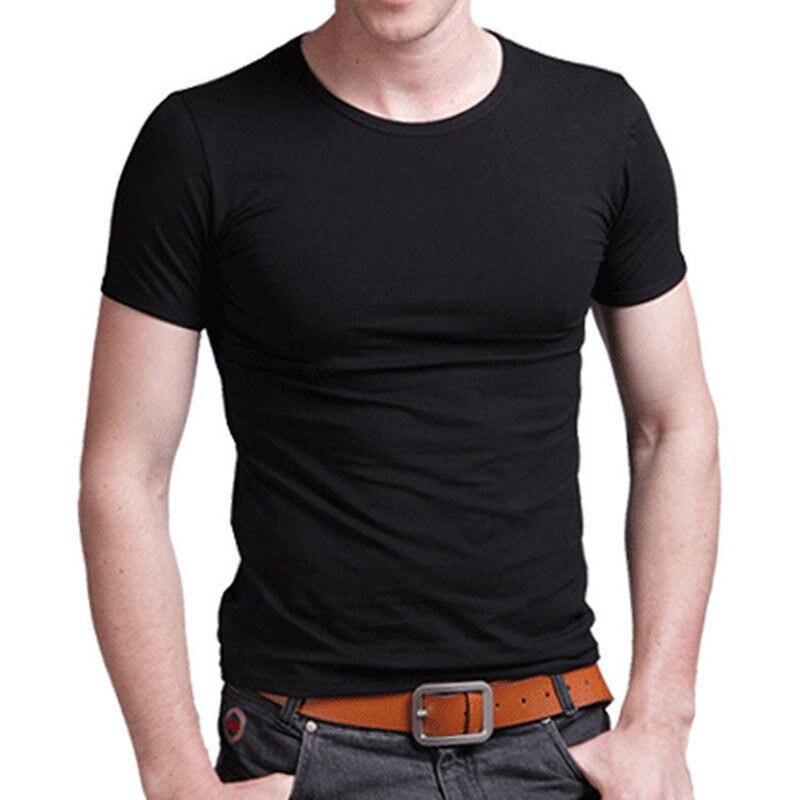 MRMT Brand Men's T Shirt Pure Color Lycra Cotton Short Sleeved
