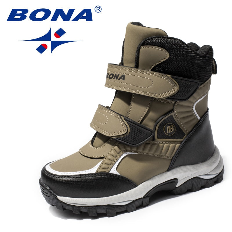 Classics Style Children Boots Hook &amp; Loop Boys Snow Boots