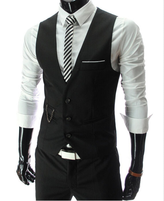 Dress Vests For Men Slim Fit Mens Suit Vest Male Waistcoat