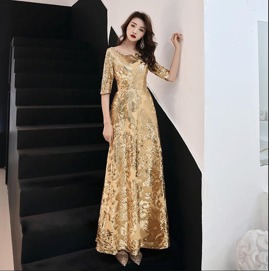 Evening wear Dresses: Elegant Sequined Evening Gowns Long Formal Evening