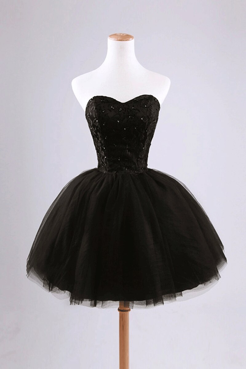 Homecoming Dresses: Women Black Wedding Party Dress Female Graduation Dance