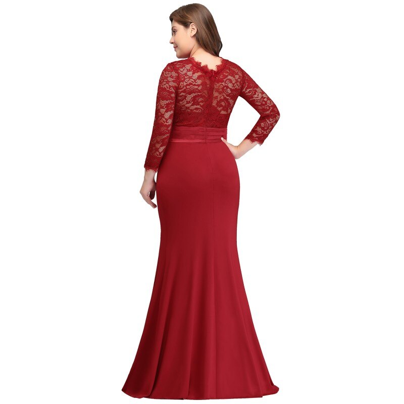 Homecoming Dresses: Mermaid Lace Long Prom Dresses Red Royal Blue Prom Gown